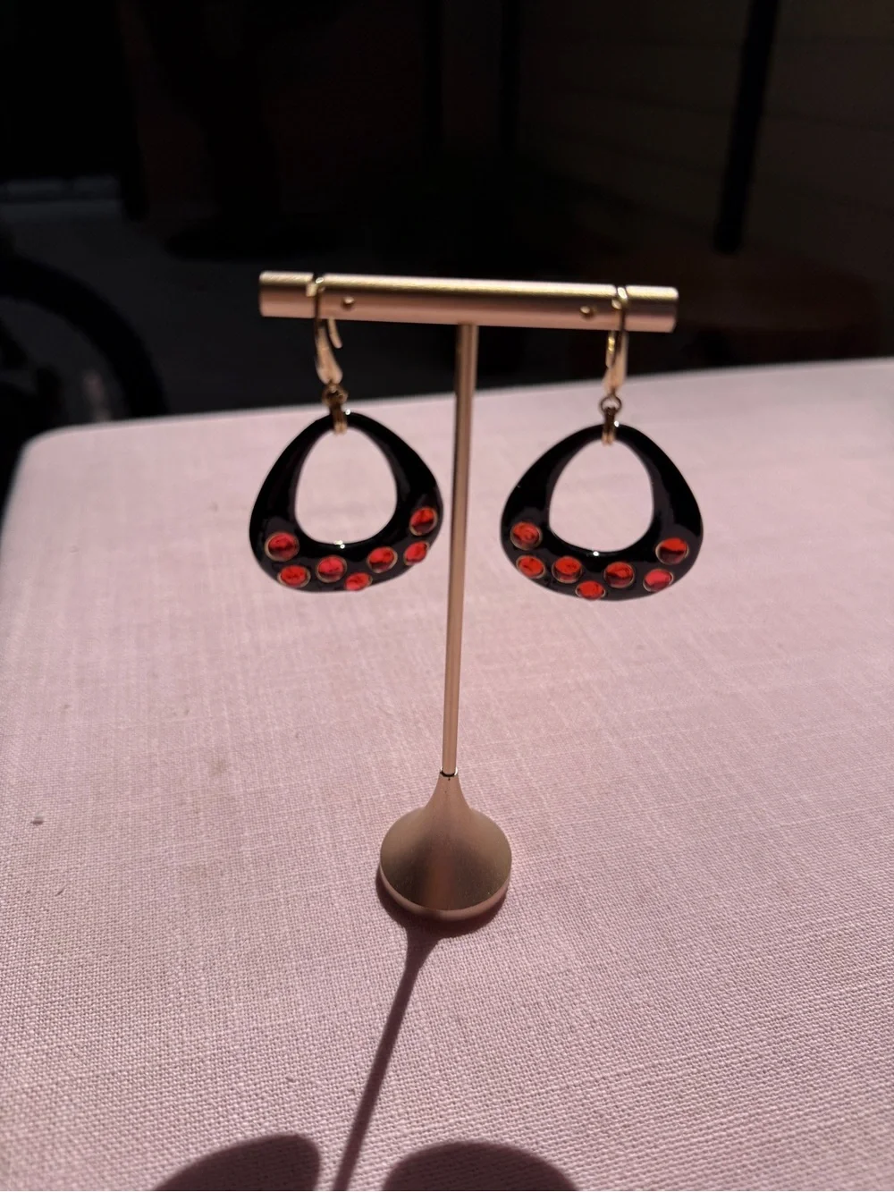 Erwin Pearl Vintage Black & Red Statement Earrings  hoop earrings